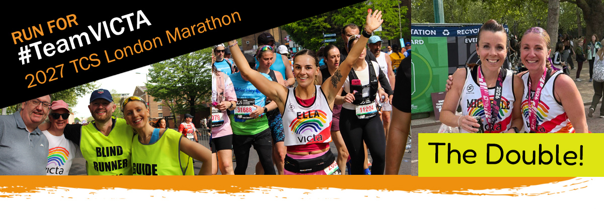 Run-for-victa-2027-the-double-website-3 Runners in pairs cheer at the London Marathon!